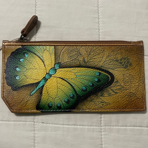 Anuschka Multicolor Butterfly Leather Wallet - Picture 2 of 3